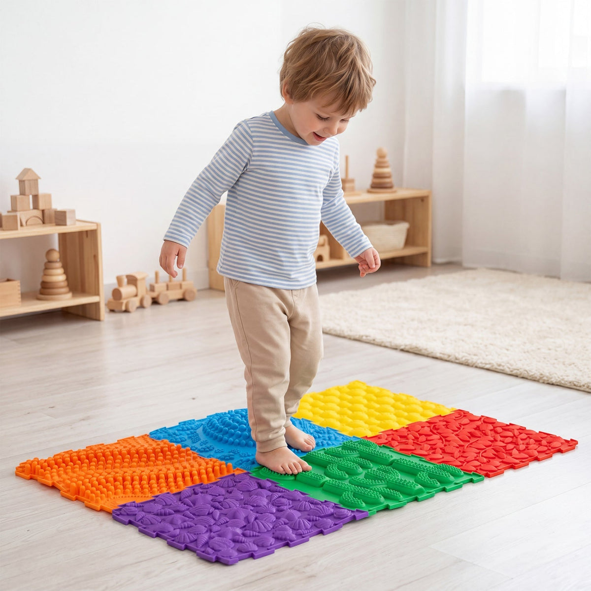 Rainbow Path Sensory Mats — 6 Pieces