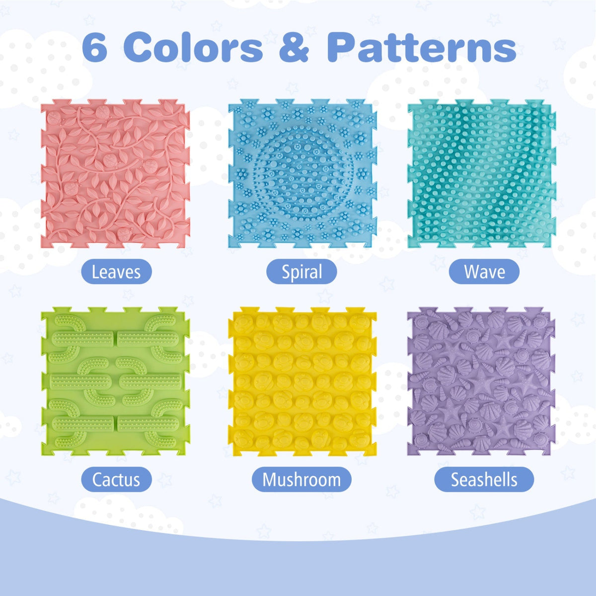 Rainbow Path Sensory Mats — 6 Pieces