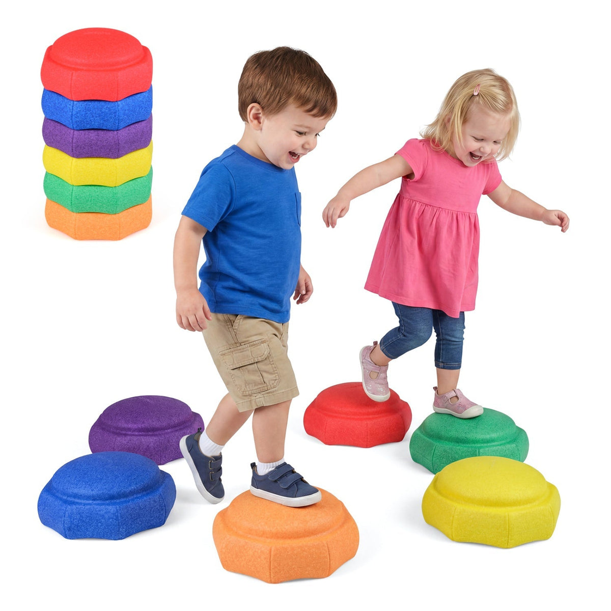 Rainbow Path Balance Stones — 6 Pieces