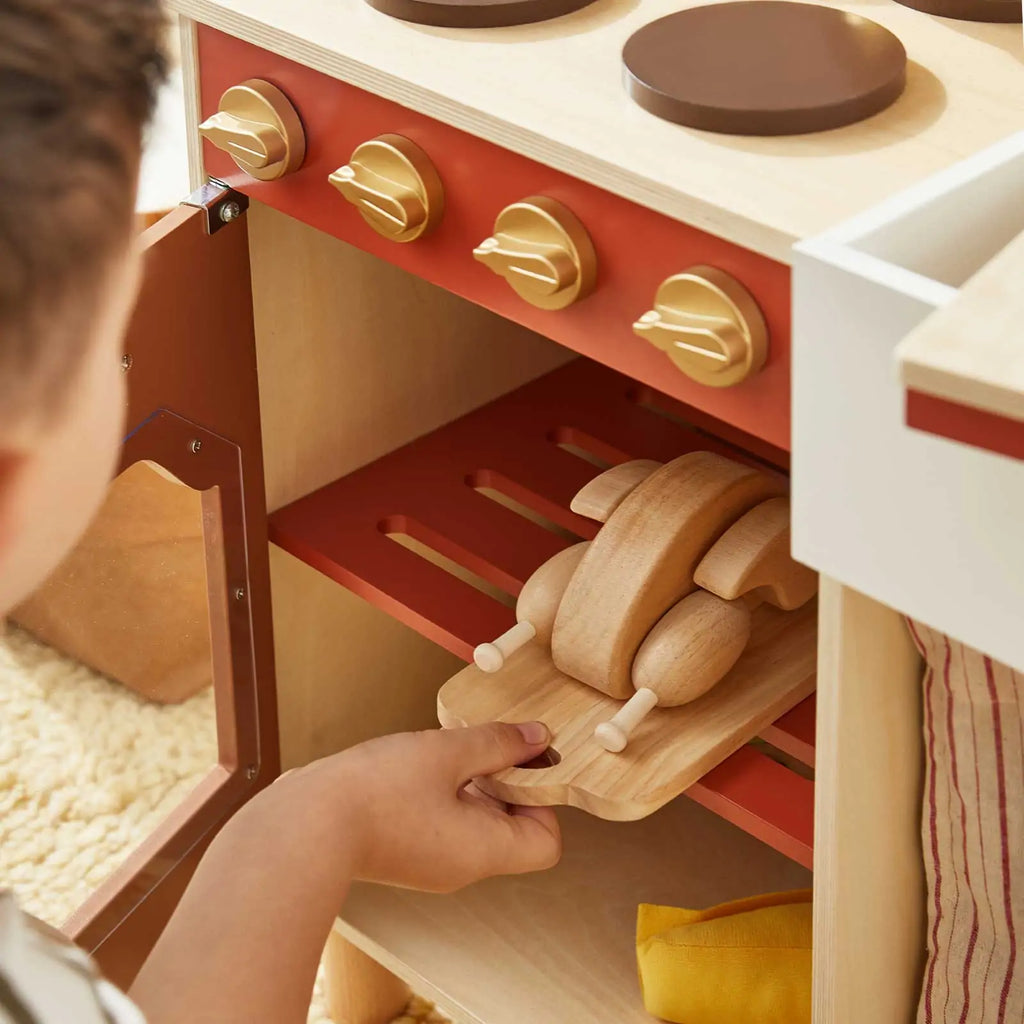 Tiny Land Wooden Play Kitchen for Toddlers - Honey Kitchenette Pretend Cooking Set — product image 4 of 20