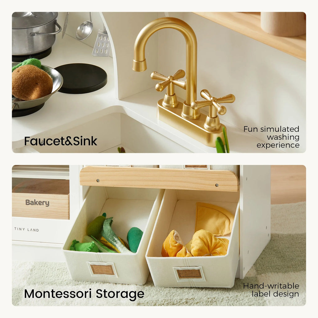 Tiny Land Wooden Play Kitchen with Storage for Creative Toddlers — product image 6 of 33