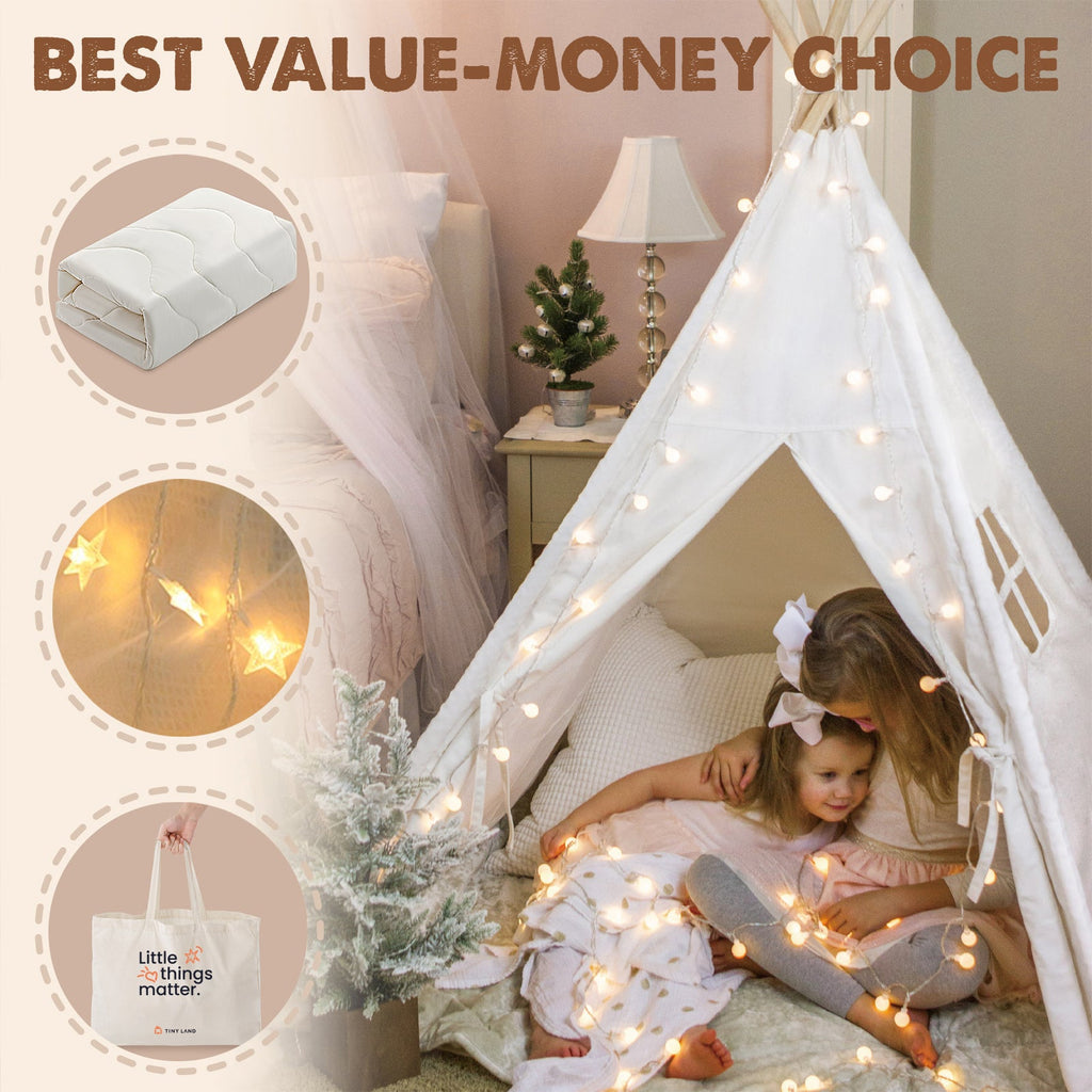 Tiny Land Teepee Tent for Kids with Mat – Indoor Play Tent with Floor Mat — product image 4 of 11