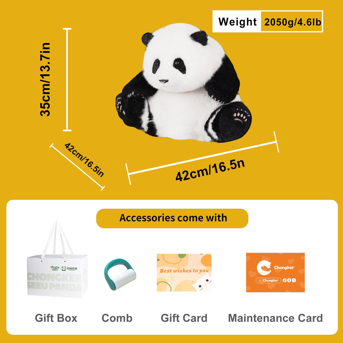 4.6lbs Panda Hehua Handcrafted Plush– Calm Companion Mindful Relax