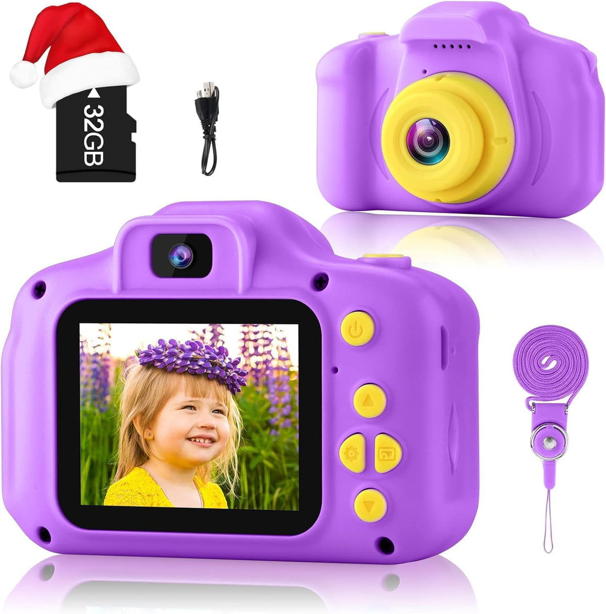 Kids Digital Camera with 5MP Photos, Video, 32GB Card & Zoom
