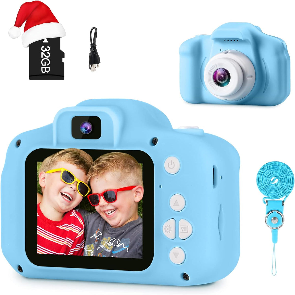Kids Digital Camera with 5MP Photos, Video, 32GB Card & Zoom