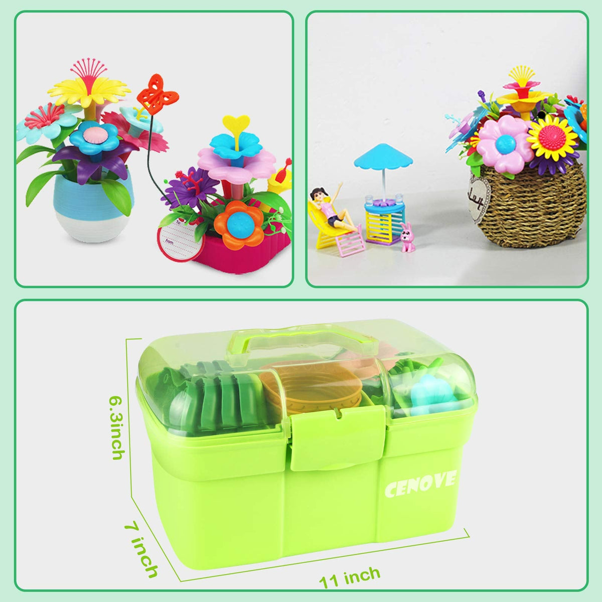 130-Piece Flower Garden Building Toy Set for Kids