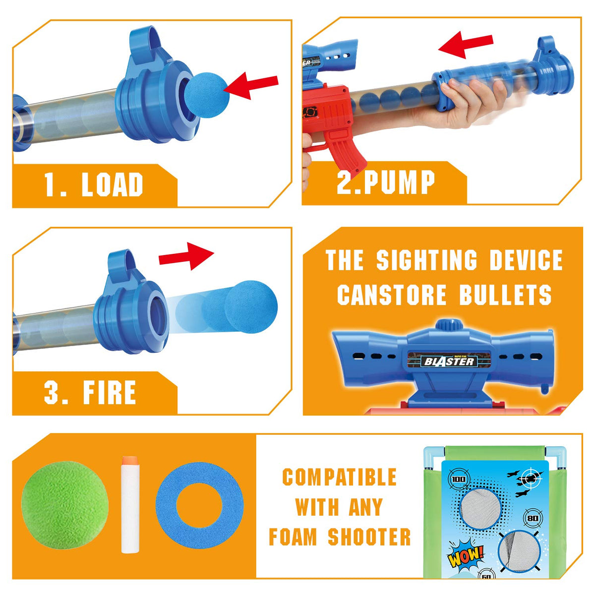 Family Foam Shooting Game Toy, Nerf Toys Compatible