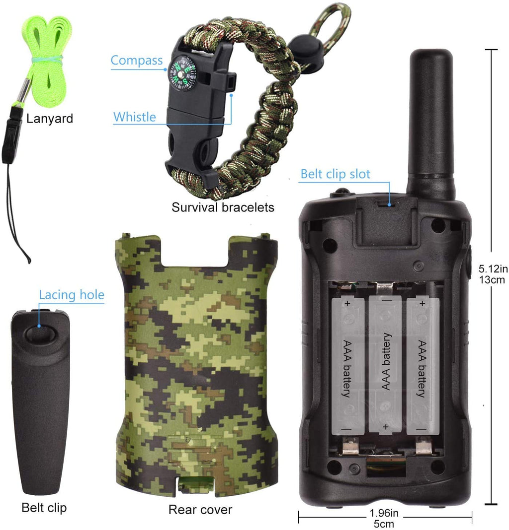 Kids Walkie Talkie Set, 22-Channel 2-Way Radios, Camo
