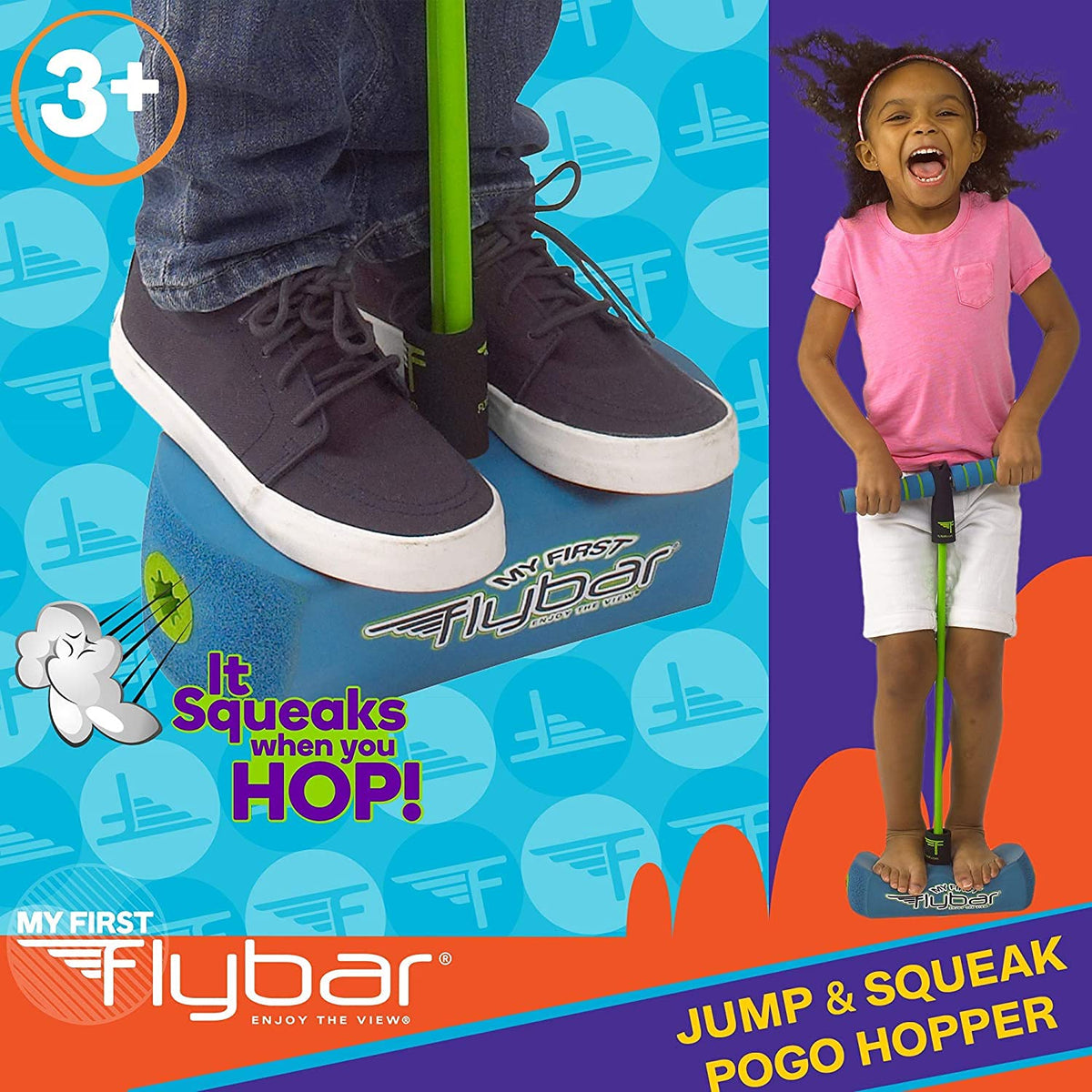 Foam Bungee Pogo Jumper for Kids with Squeaky Sound