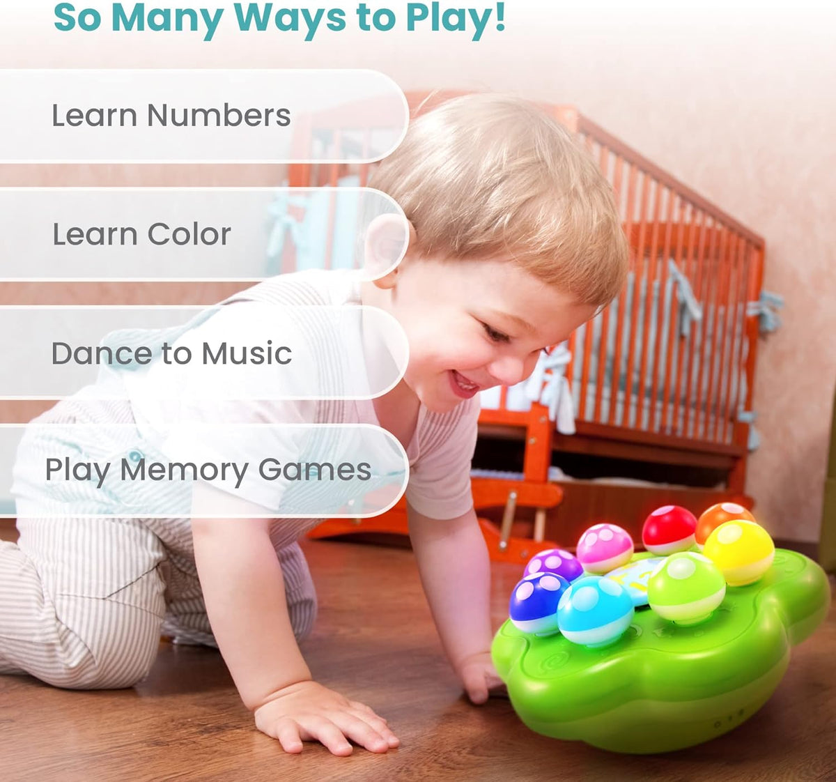Interactive Light-Up Garden Learning Toy, Numbers, Colors & Music - product photo