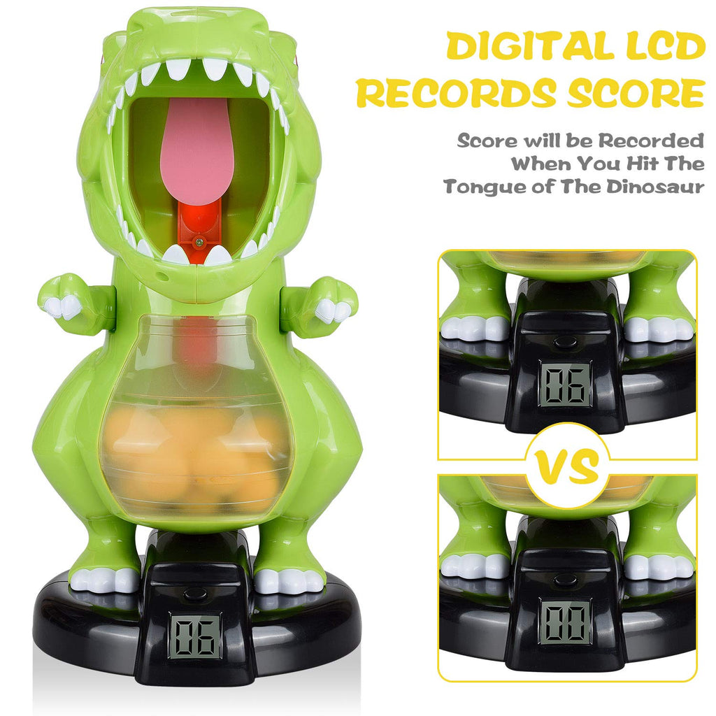 Close-up of dinosaur target's digital score display