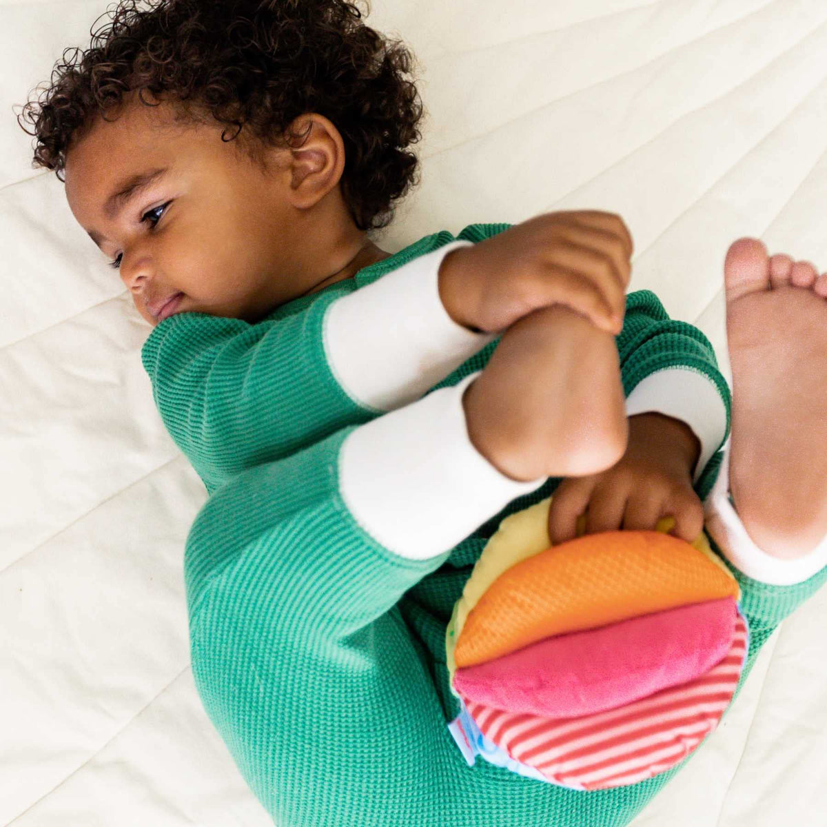 Colorful Rainbow Fabric Ball: Sensory Fun for Babies