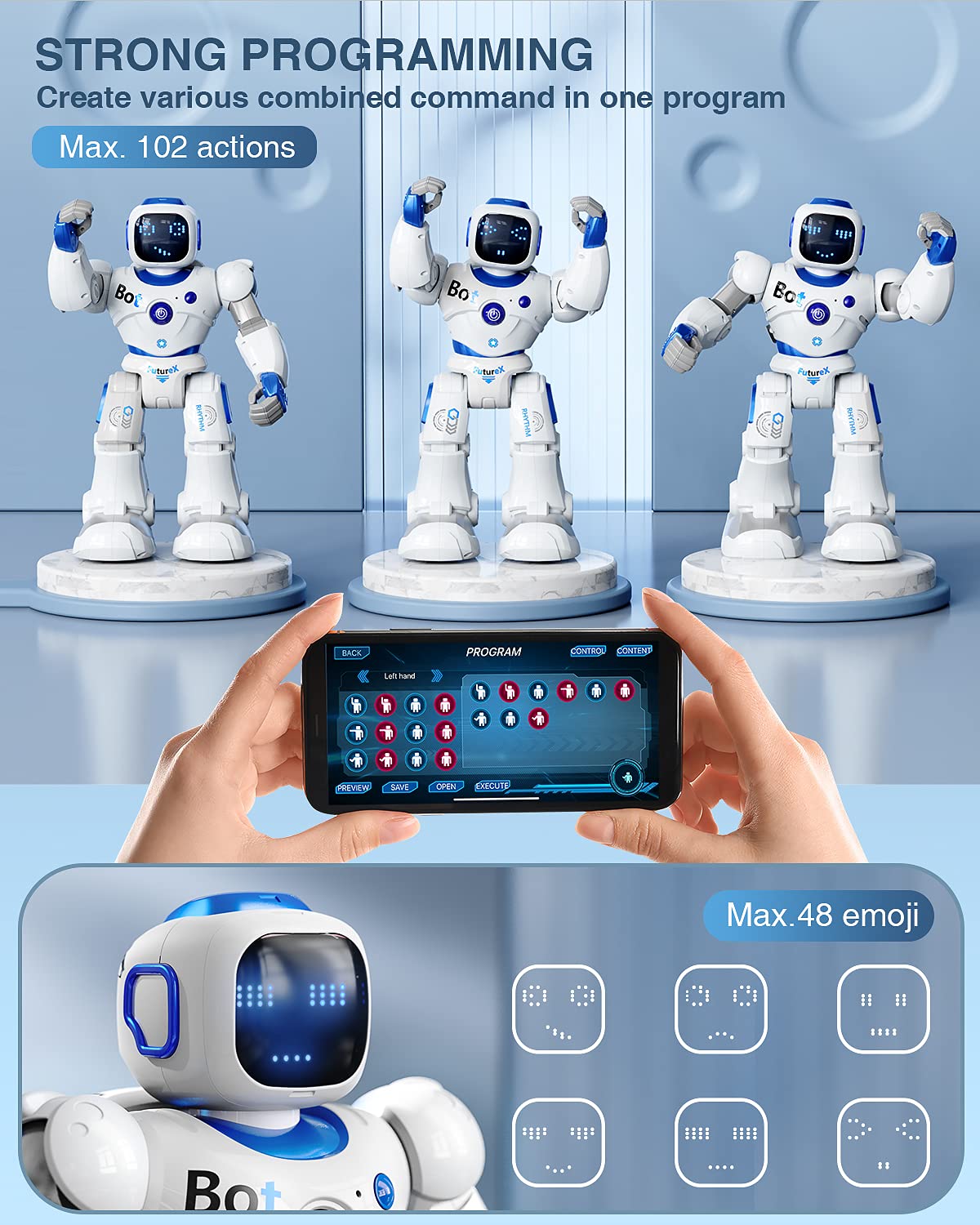 Programmable RC Dancing Robot with App, Voice & Motion Controls
