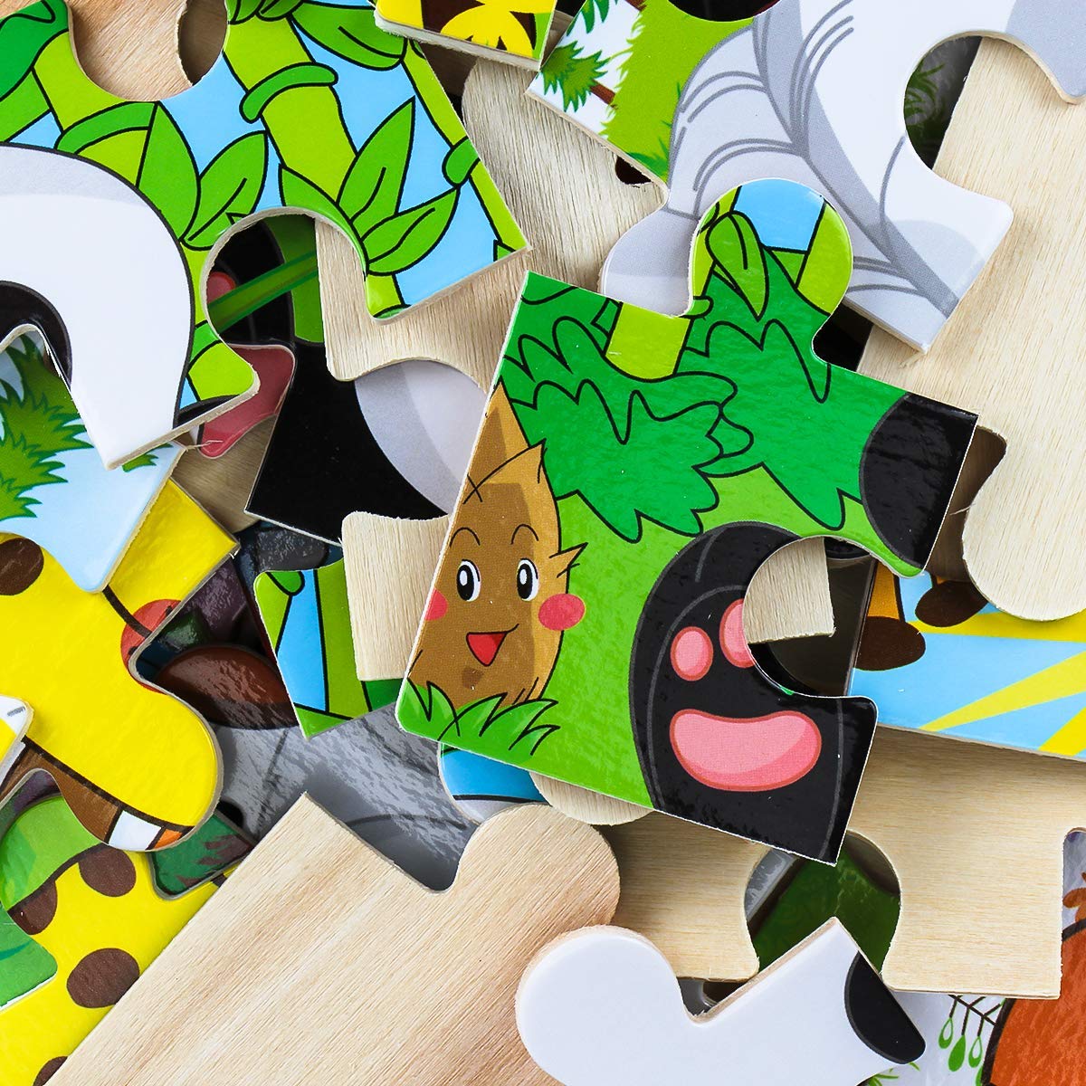 Wooden Animal Puzzles for Toddlers, 6-Puzzle Set, 20 Pieces Each - product photo