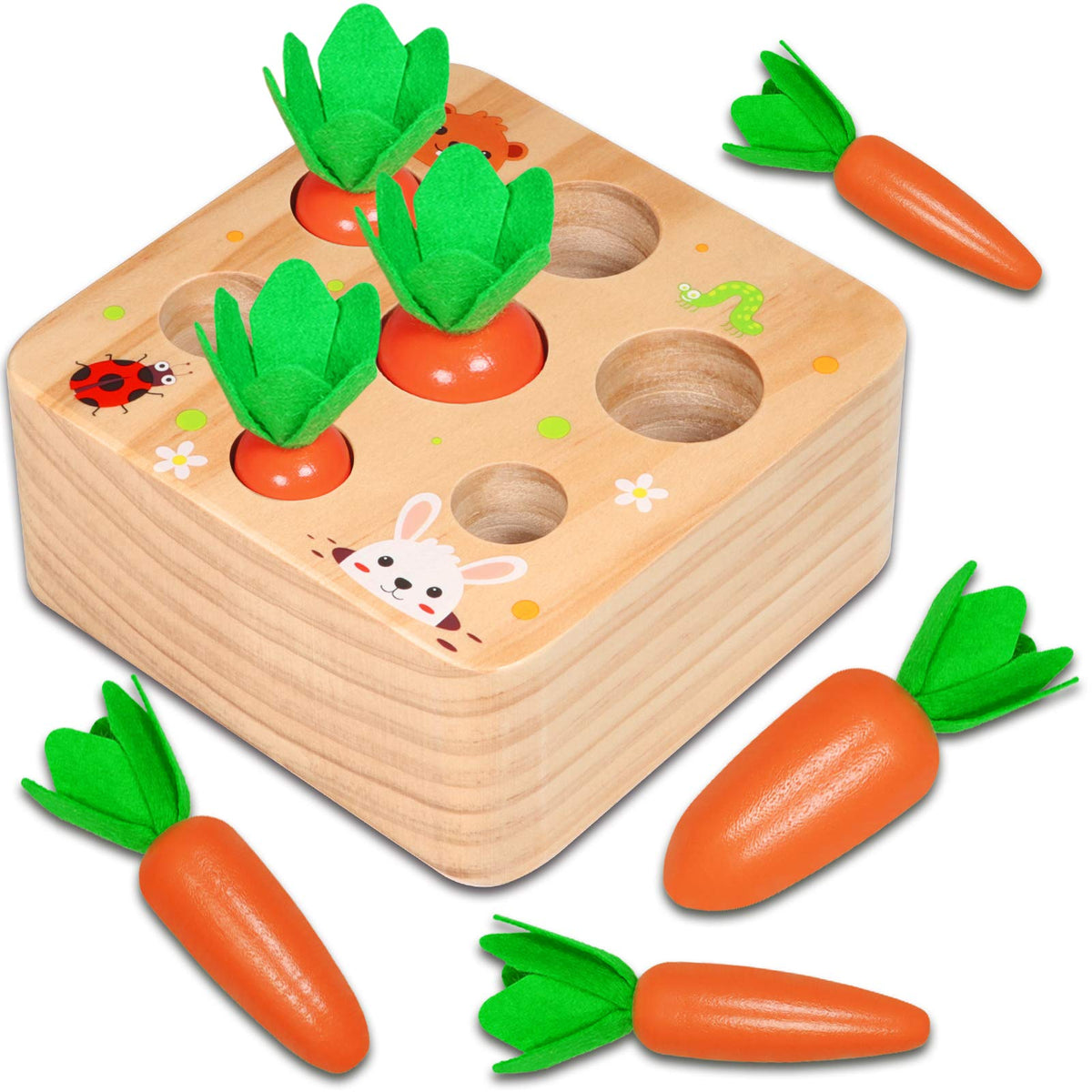 Carrot Harvest Montessori Toy for Hands On Learning and Fine Motor Fun