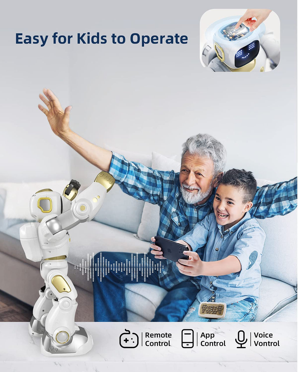 Ruko 1088 Smart Robot for Kids with App, Voice & Remote Control