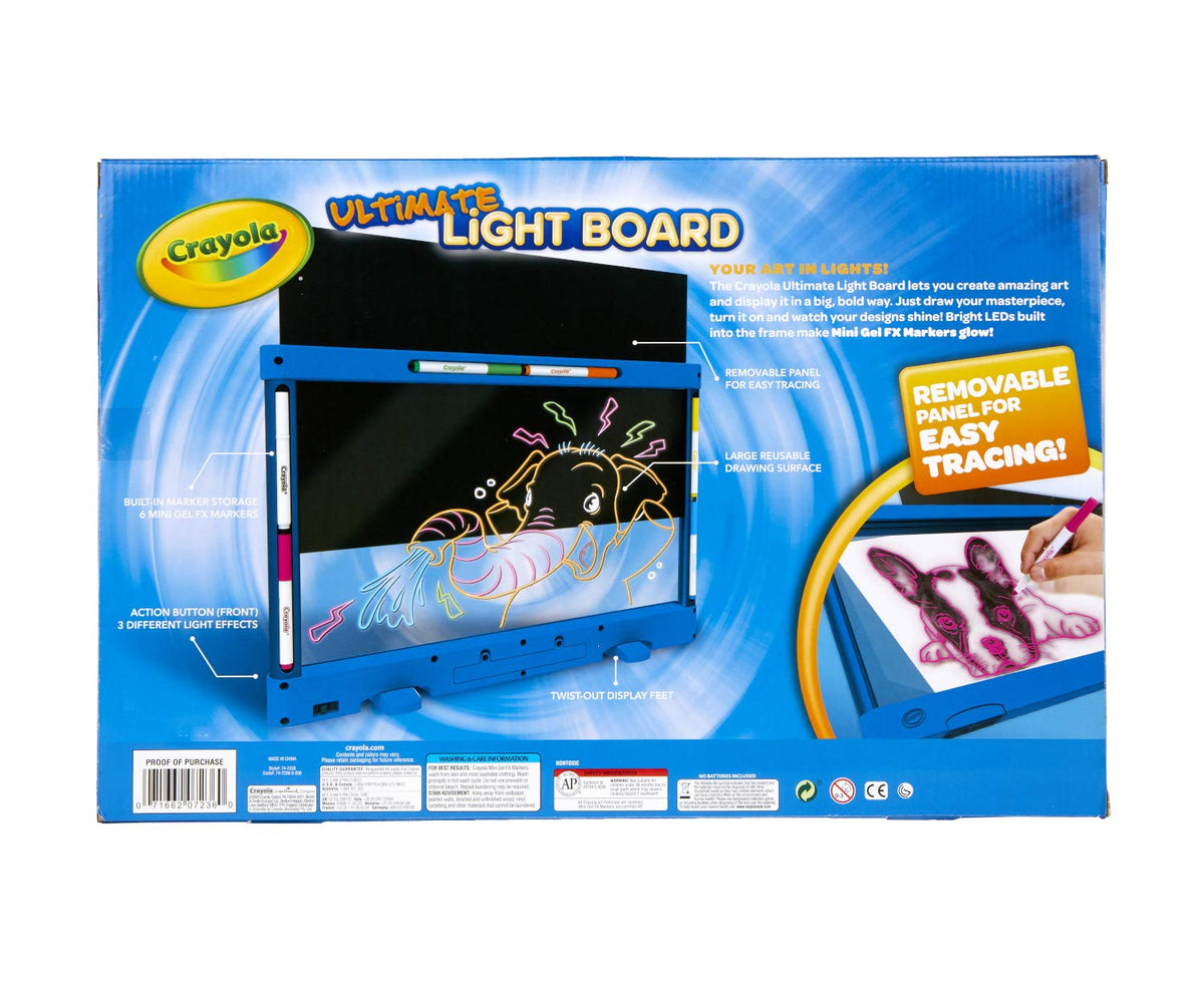 Light-Up Drawing & Tracing Board with Gel Markers and Storage