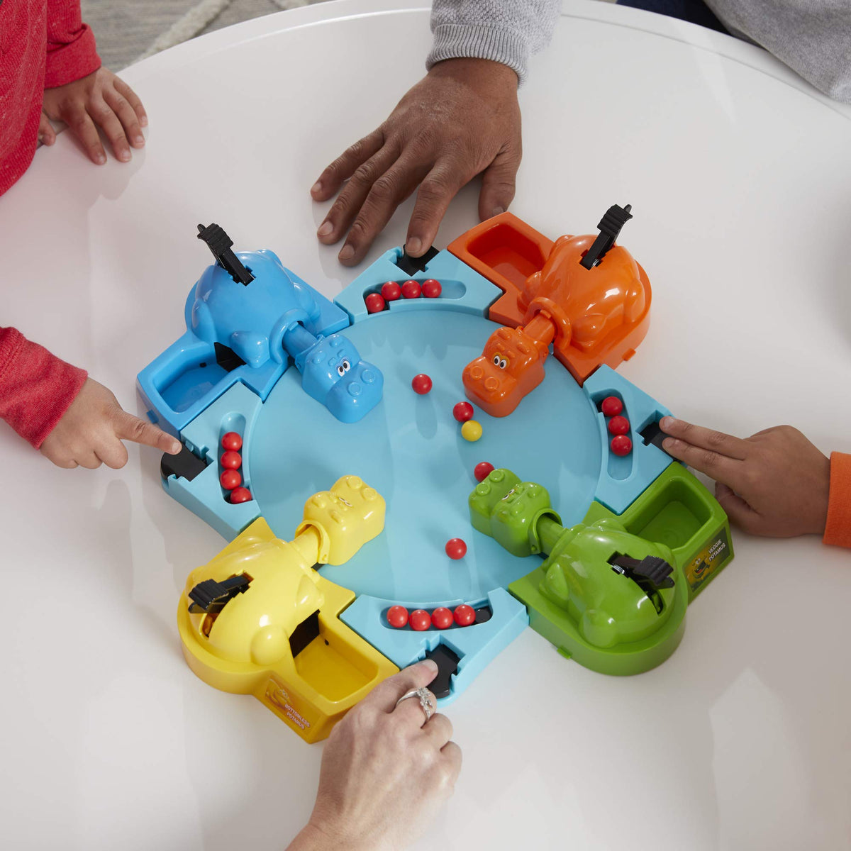 Marble-Chomping Hippos Family Board Game with 20 Marbles