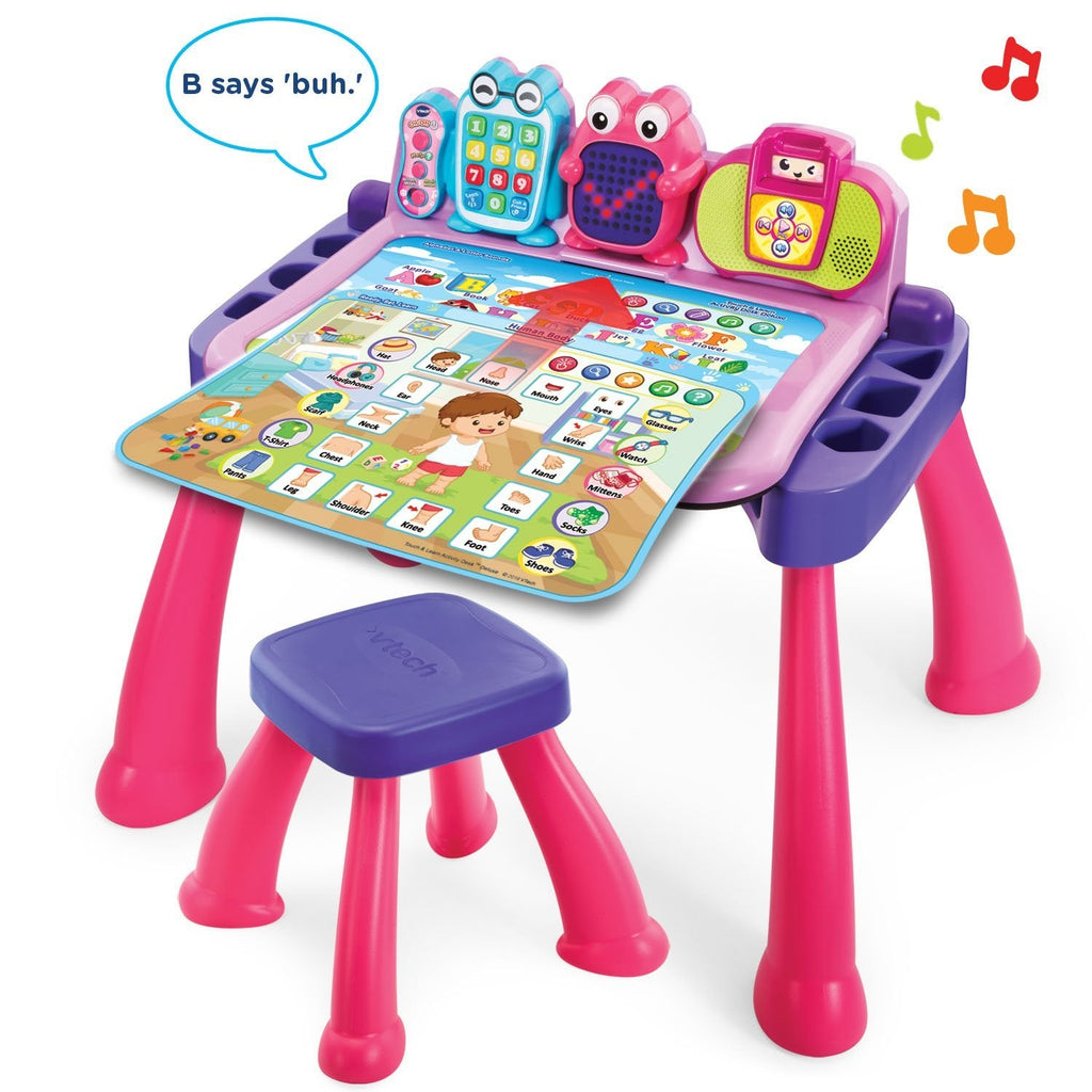 VTech activity desk with an activity page across the desktop