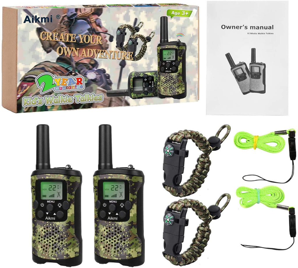 Kids Walkie Talkie Set, 22-Channel 2-Way Radios, Camo