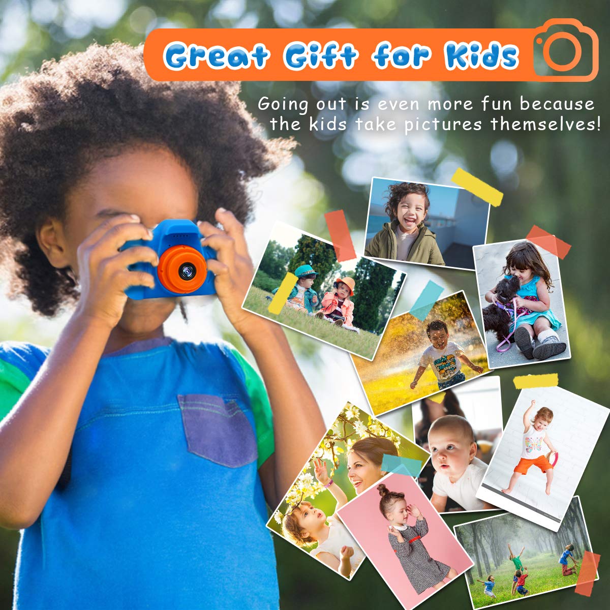 Kids Digital Selfie Camera with Dual Cameras & 32GB Card