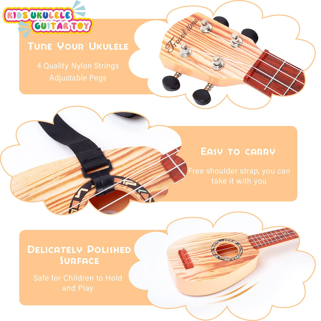 17-Inch Kids Ukulele, 4-String Beginner Musical Instrument