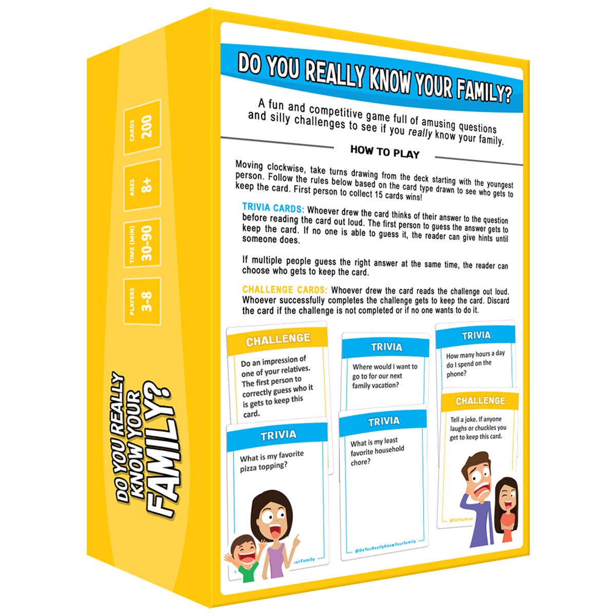 Family Conversation Card Game with Questions & Silly Challenges