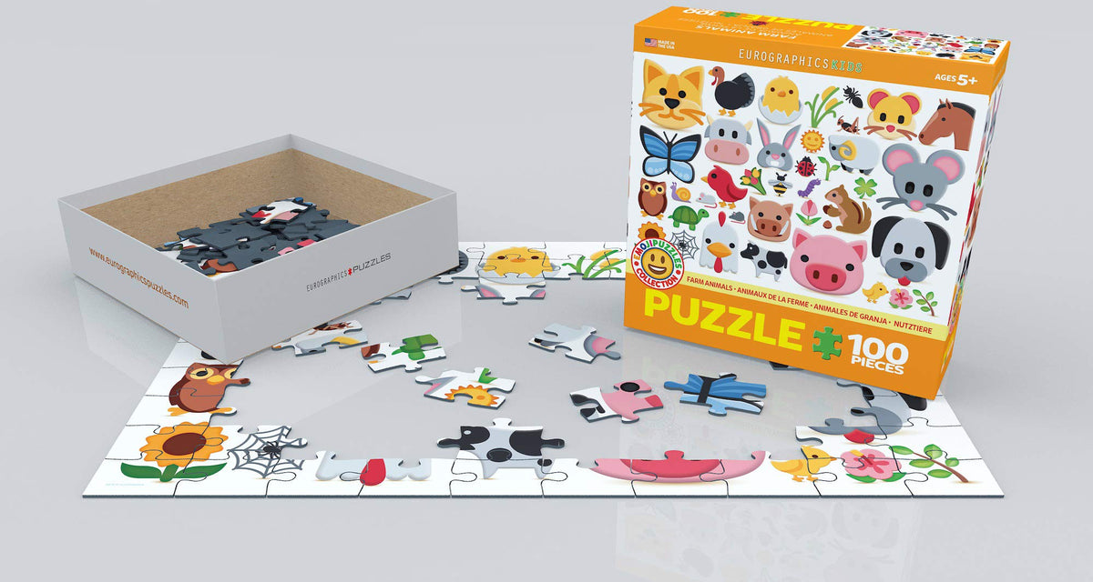 EuroGraphics Farm Animals Jigsaw Puzzle, 100 Pieces