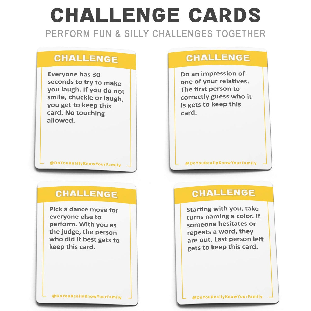 Family Conversation Card Game with Questions & Silly Challenges