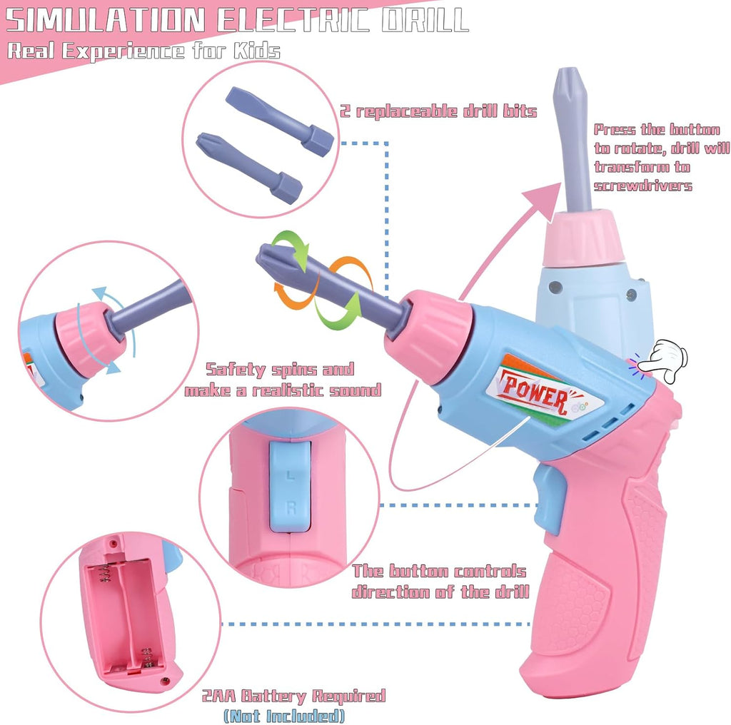 Constructive Kids STEM Building Tool Set Pink Edition
