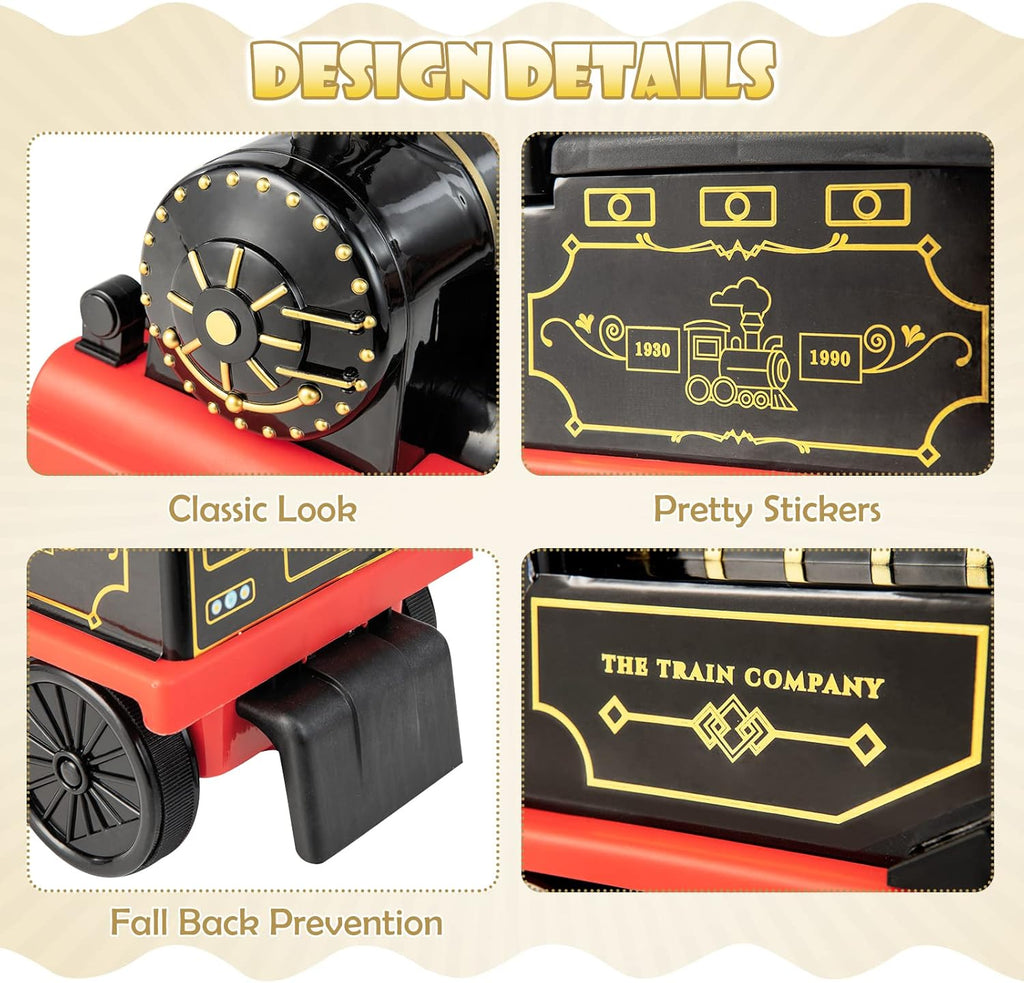 Kids Battery-Powered Ride-On Steam Train with Lights & Sounds