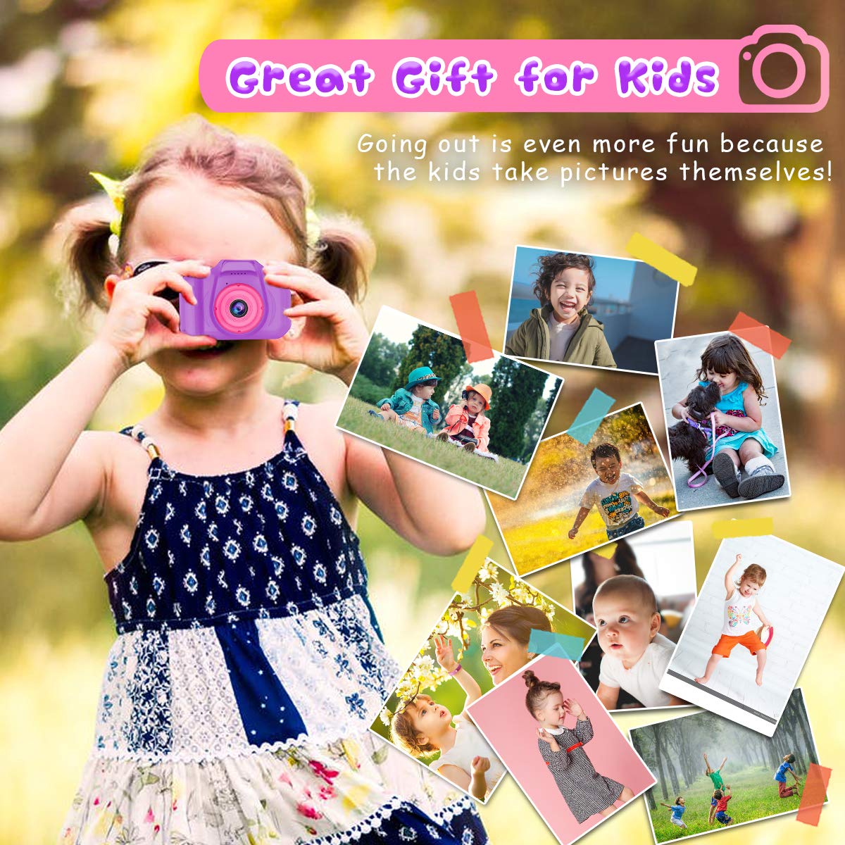 Kids Selfie Camera with 8MP Photos, 1080p Video & 32GB Card