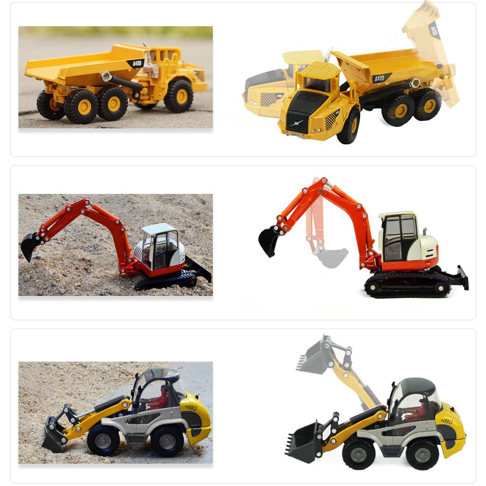 Die-Cast Alloy Construction Vehicle Toy with Moving Parts