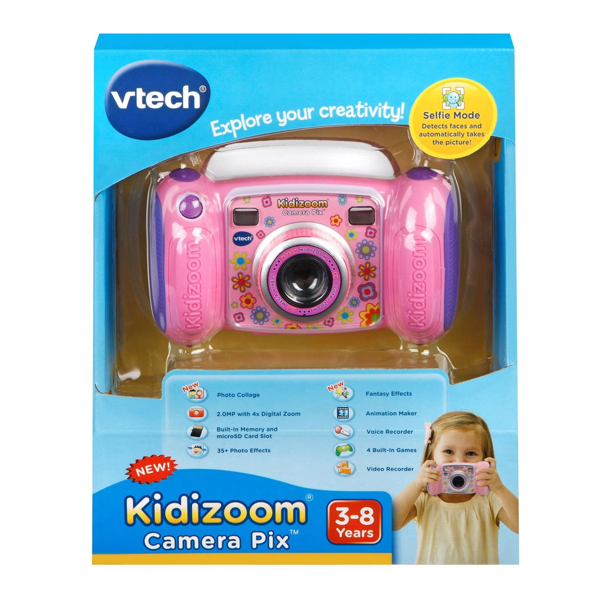 Pink VTech KidiZoom Camera Pix in retail packaging