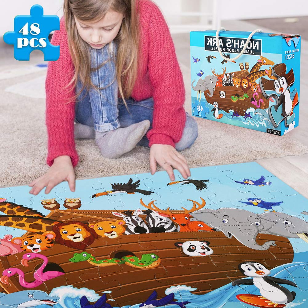 48-Piece Animal Cruise Floor Puzzle, 3 × 2 Feet