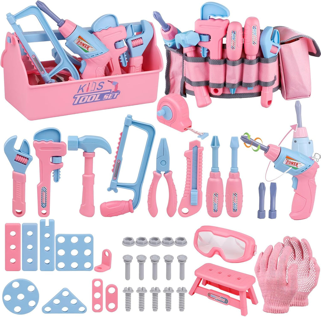 Constructive Kids STEM Building Tool Set Pink Edition