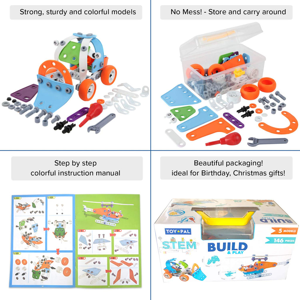 7-in-1 STEM Construction Building Set for Kids