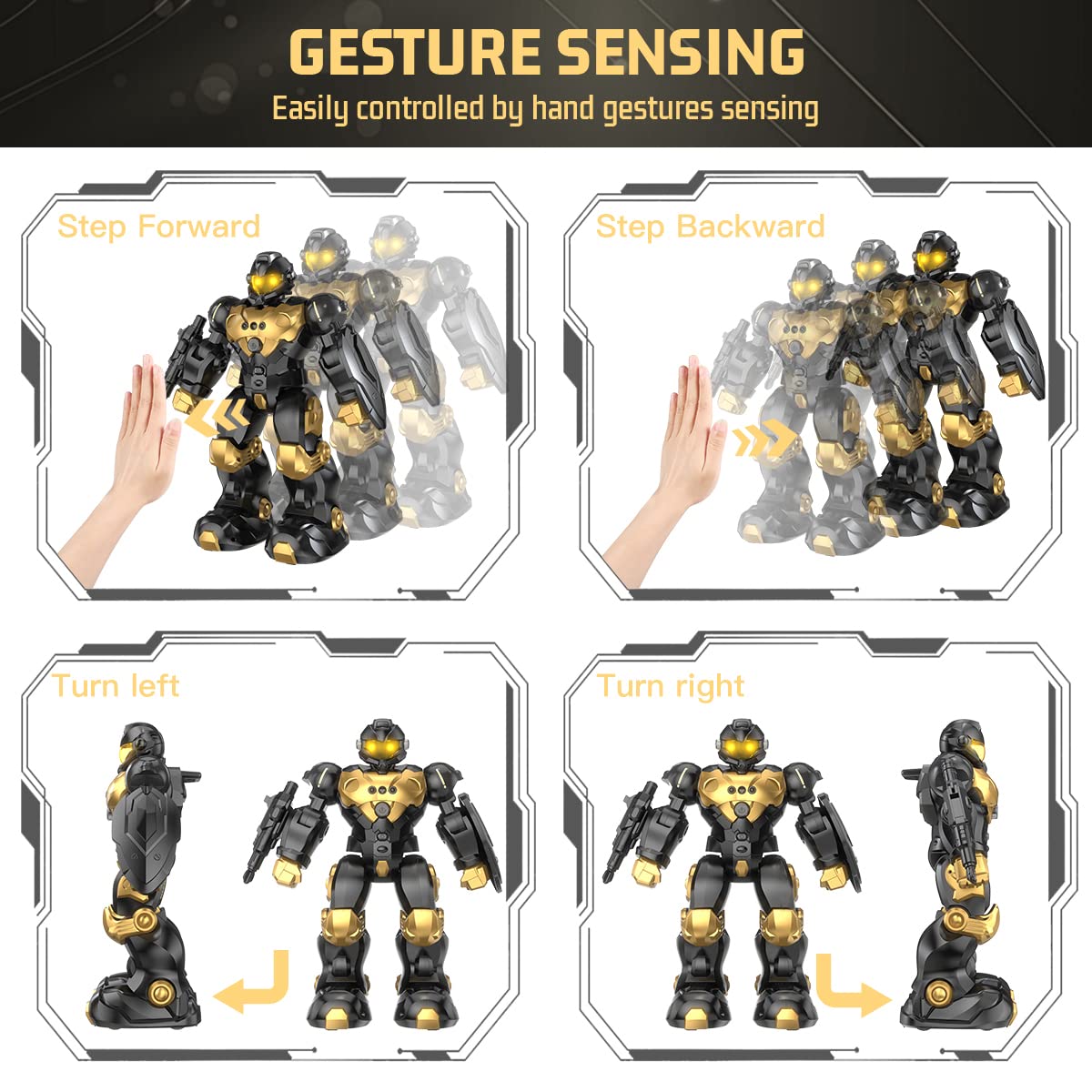 Programmable Gesture-Controlled Robot with RC, Songs & Stories