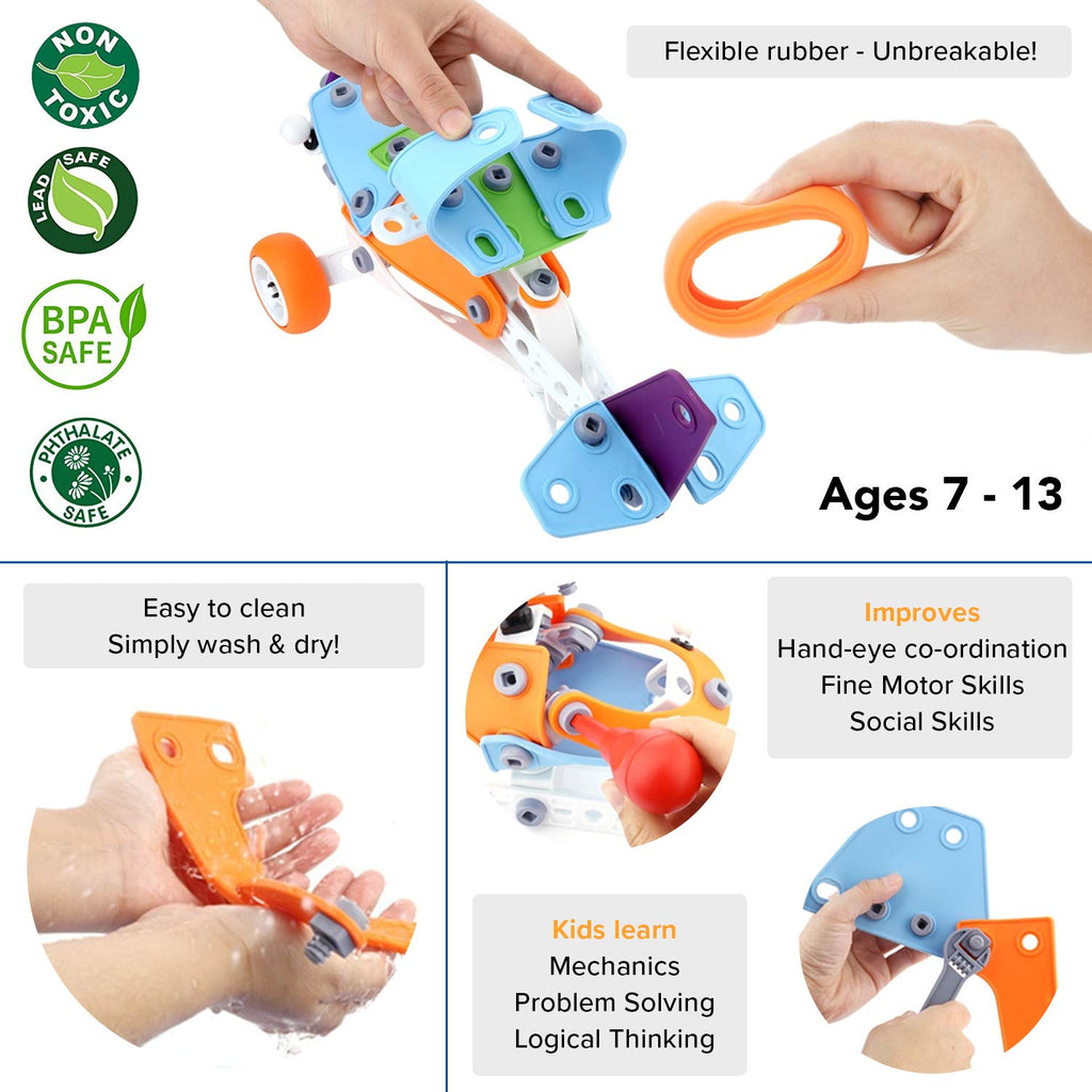 7-in-1 STEM Construction Building Set for Kids
