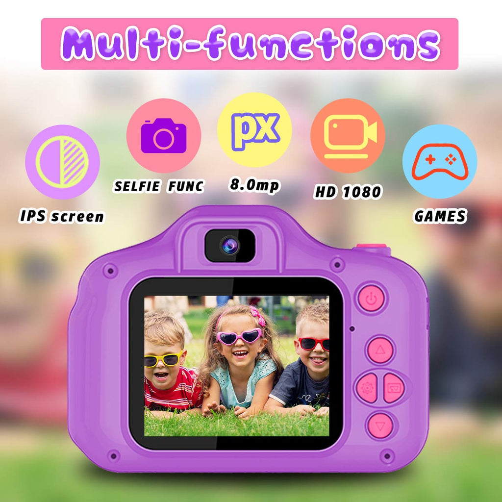 Kids Selfie Camera with 8MP Photos, 1080p Video & 32GB Card - product photo