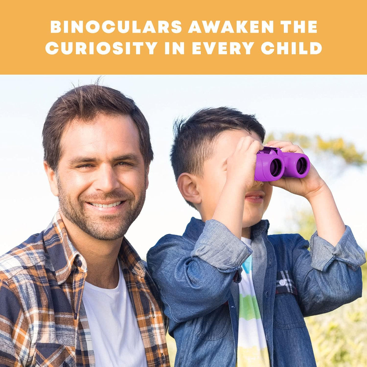 Kids 8×21 Outdoor Binoculars with Shock-Resistant Rubber Grip