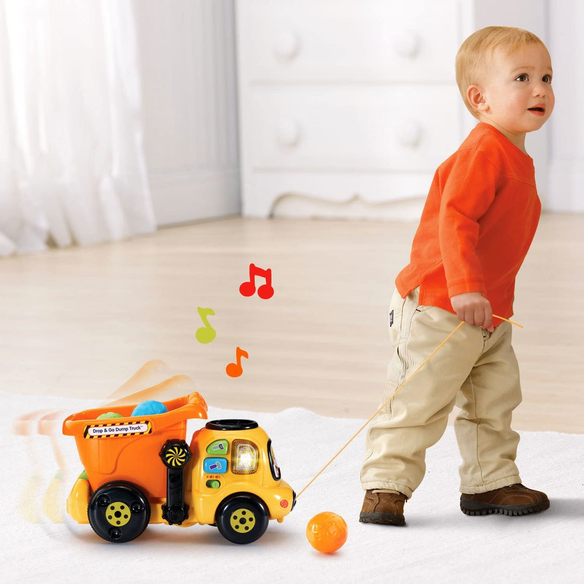 Toddler Pull-Along Dump Truck with 3 Counting Balls & Songs - product photo