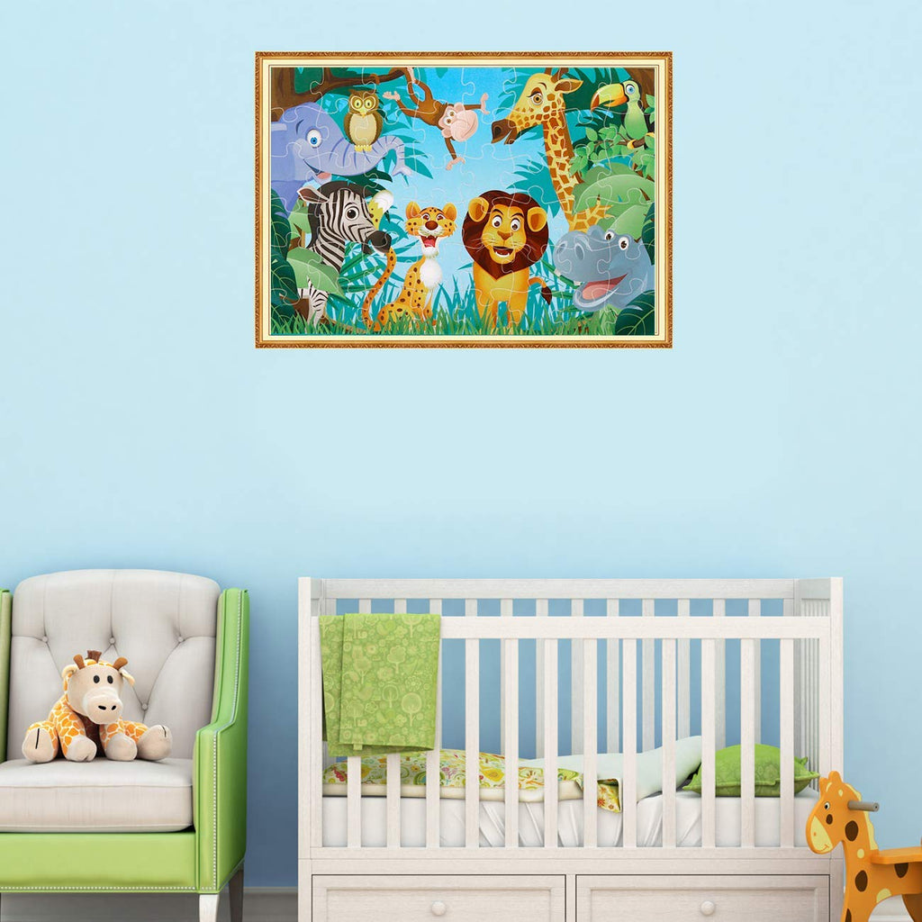 Animal Kingdom Floor Jigsaw Puzzle, 48 Large Pieces