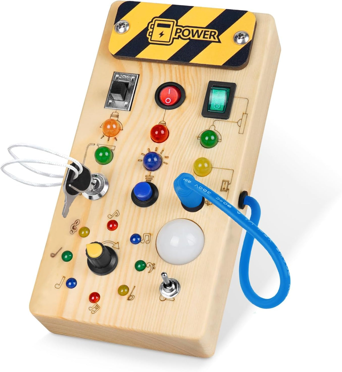 Montessori LED Busy Board for Toddlers with 8 Light Switches - product photo
