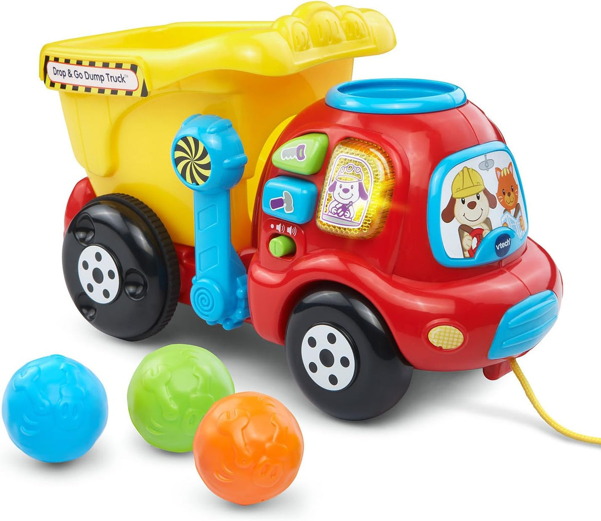 Toddler Pull-Along Dump Truck with 3 Counting Balls & Songs - product photo