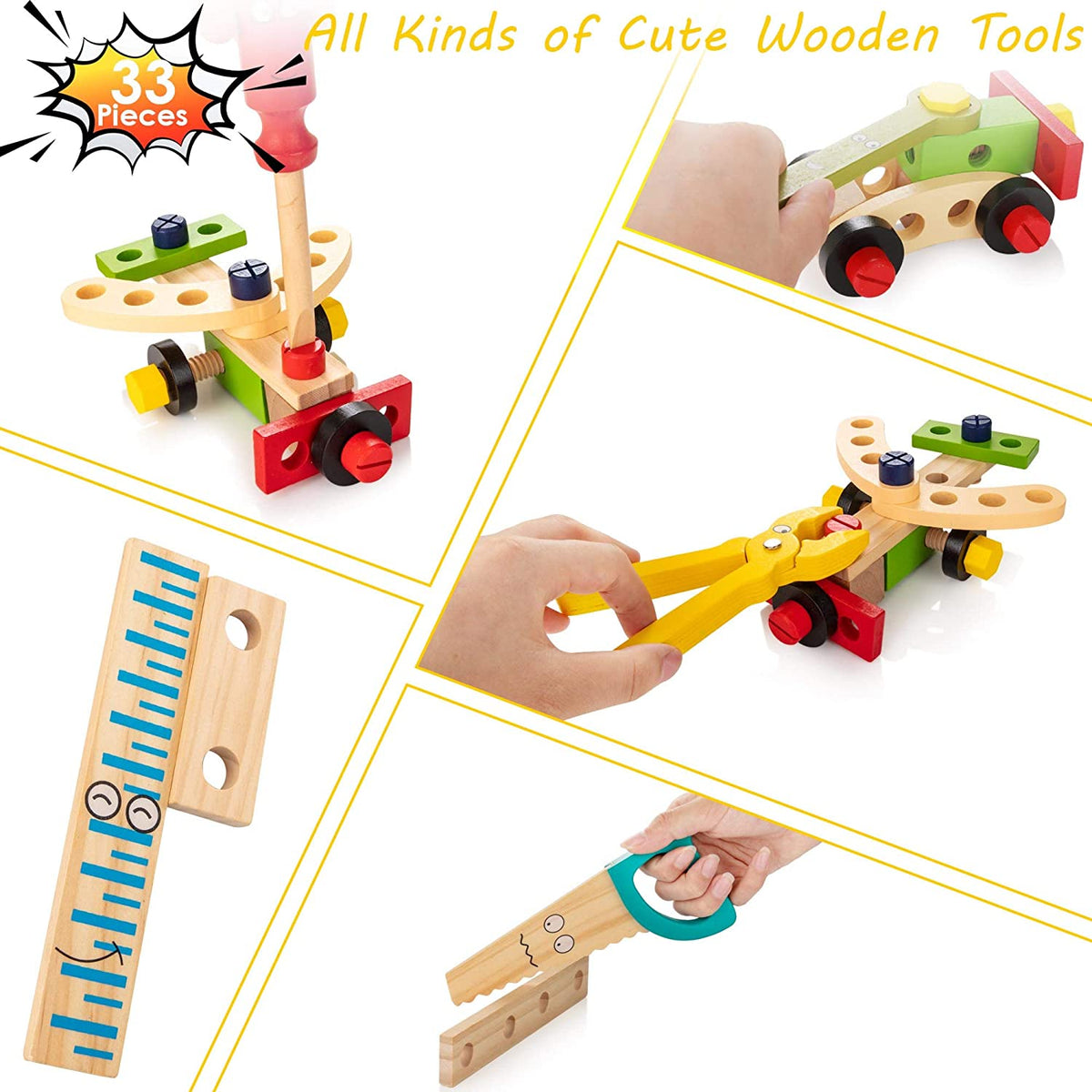 Little Builder Wooden Tool Set STEM Construction Workshop