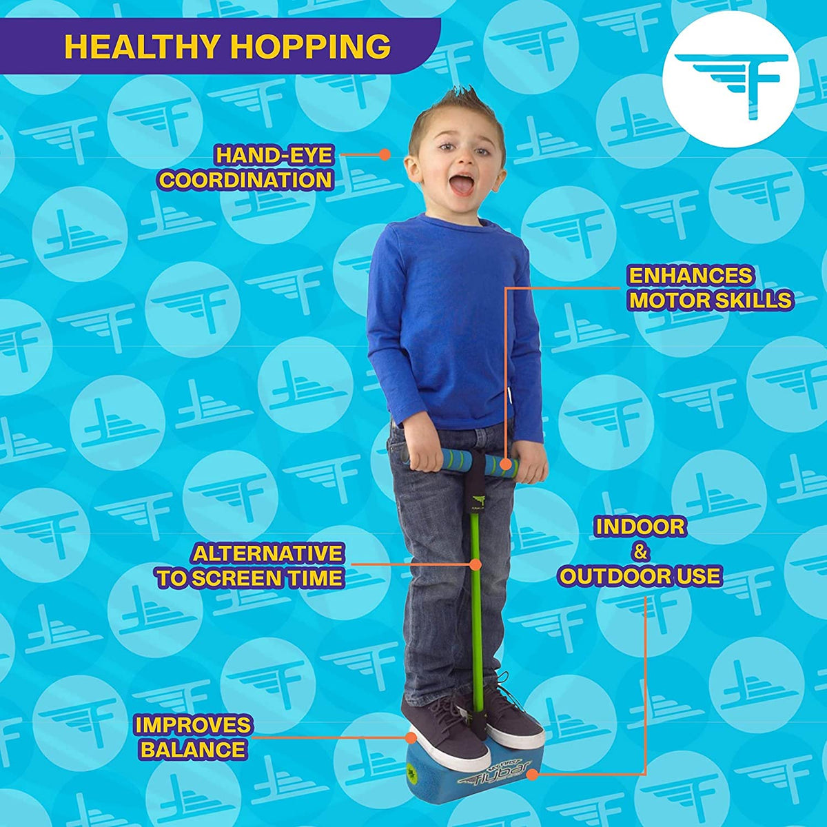 Foam Bungee Pogo Jumper for Kids with Squeaky Sound