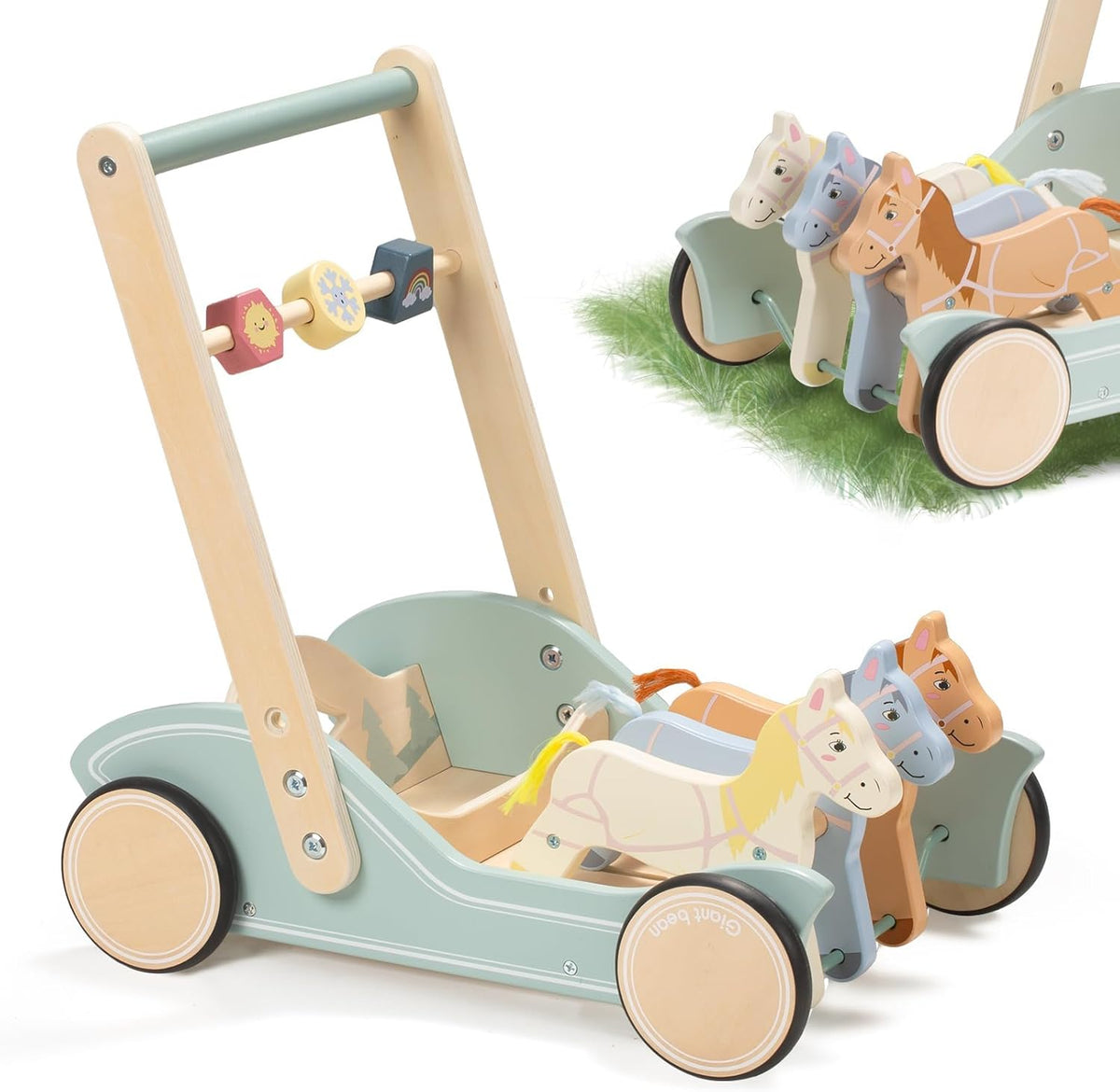 Galloping Ponies 2-in-1 Wooden Walker