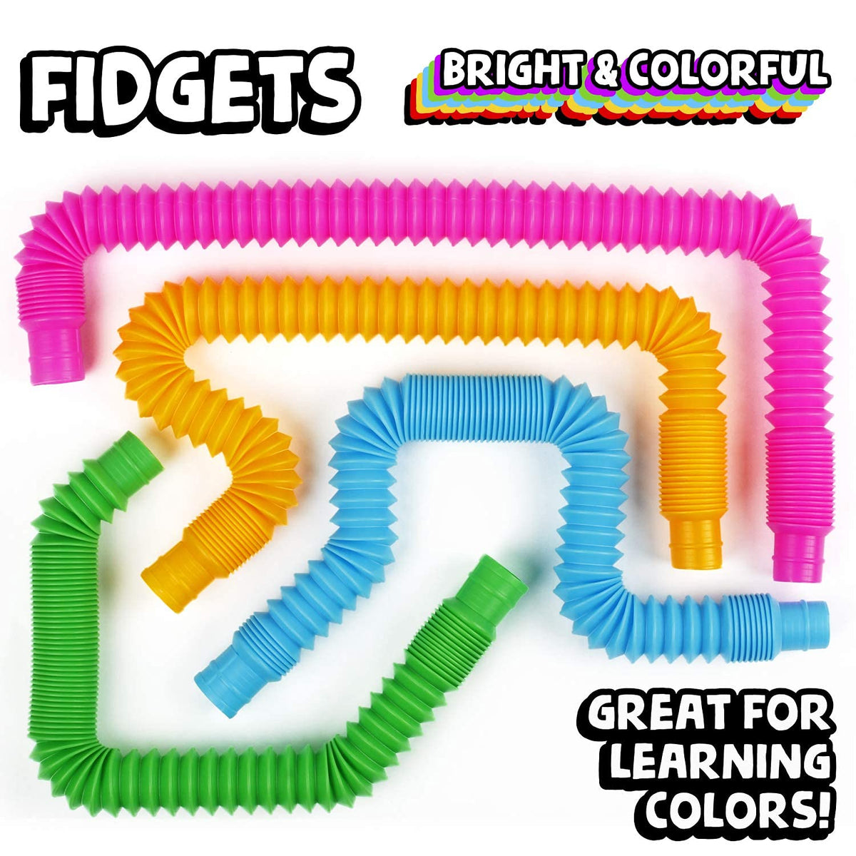 30-Piece Poppin’ Pipes Sensory Stretch Tube Set with Storage Box