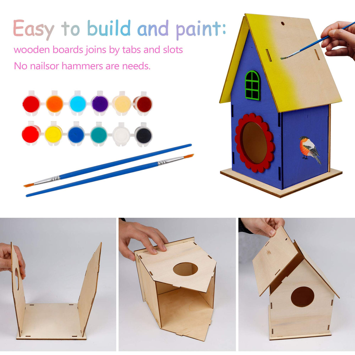 Wood Bird Do It Yourself House Puzzle